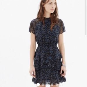 Madewell Radiant Dress in Inkspot Leopard Size 6
